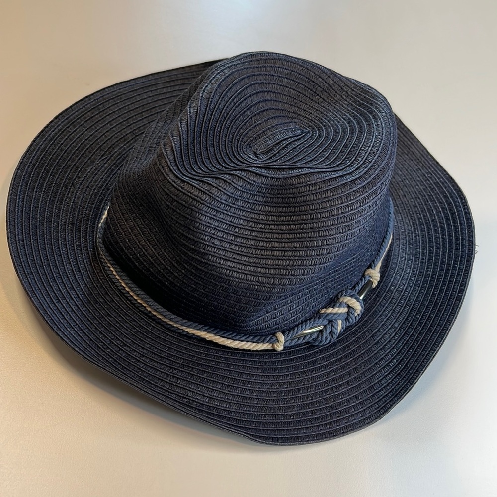 John Callanan Navy Blue Safari Fedora w/ Braided & Silver Details, NWOT!
